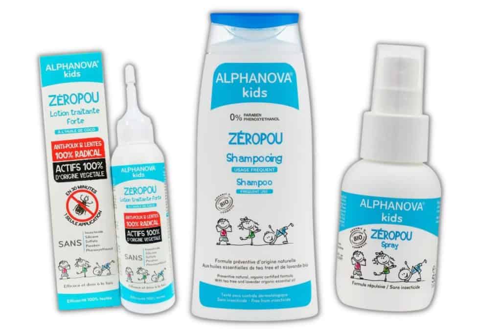 Alphanova Kids lusebehandling tre forskellige produkter